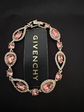 Givenchy Pink Crystal Pavé Link Bracelet